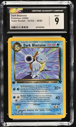 CGC 9 MINT Dark Blastoise Team Rocket 1st Edition 20/82 Pokemon Card - Image 1