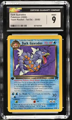 CGC 9 MINT Dark Gyarados Team Rocket 1st Edition 25/82 Pokemon Card - Image 1