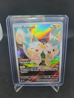 Pokemon TCG Scarlet & Violet Pachirisu 208/198 Illustration Rare Holo Card - Image 1