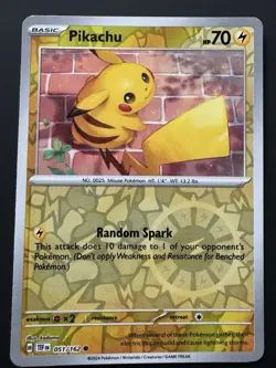 Pokemon Pikachu Temporal Forces 51/162 Collectible Card Holo Foil NM - Image 1