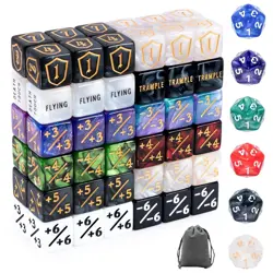 78 Pieces MTG Dice Set with Plus 1 Life Counter & Keyword Token Dice & Shield... - Image 1