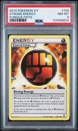 2014 POKEMON XY FURIOUS FISTS #104 STRONG ENERGY PSA 8 - Image 1