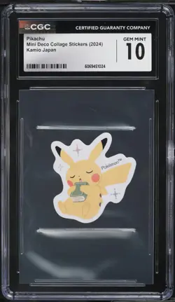 2024 Pokemon Japanese Kamio Mini Deco Collage Stickers Pikachu CGC 10 GEM MINT - Image 1