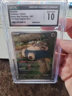 Pokemon 2023 SVP EN-SV 151 ETB Black Star Promo #051 Snorlax CGC 10 Gem Mint - Image 1