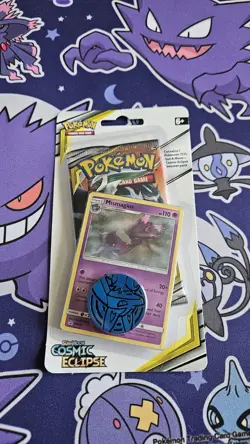Cosmic Eclipse Sun & Moon Sealed Booster Pack Mismagius Hanger Promo Pokemon - Image 1