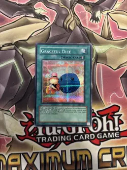 (53) Graceful Dice (EDS-002) Prismatic Secret Rare Yugioh! Card MP - Image 1
