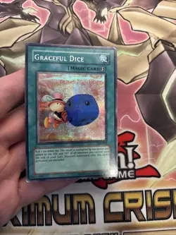 (53) Graceful Dice (EDS-002) Prismatic Secret Rare Yugioh! Card MP - Image 2