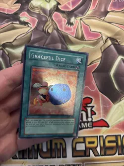 (53) Graceful Dice (EDS-002) Prismatic Secret Rare Yugioh! Card MP - Image 3