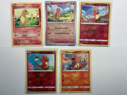 Charmander Pokemon Card Lot - X5 Unique Charmander Cards - A103 - Image 1