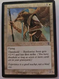 MTG Magic The Gathering Card Battlewise Aven Creature Bird Soldier White Judgmen - Image 1