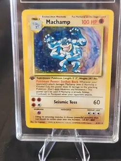 1999 Pokemon Base Set Machamp #8 1st Edition Holo TAG 9 Graded Card - Image 4