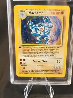 1999 Pokemon Base Set Machamp #8 1st Edition Holo TAG 9 Graded Card - Image 5