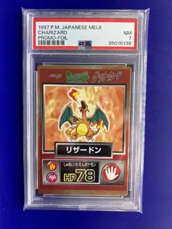 PSA 7 1997 Charizard Pokemon Japanese Meiji Promo Get Card Foil #6136 - Image 1