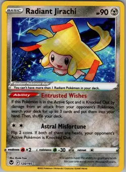 Radiant Jirachi - 120/195 - Pokemon Silver Tempest Radiant Rare Card NM - Image 1