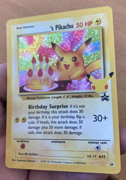 Birthday Pikachu Celebrations Classic Collection Pokemon Holo Card - Image 3