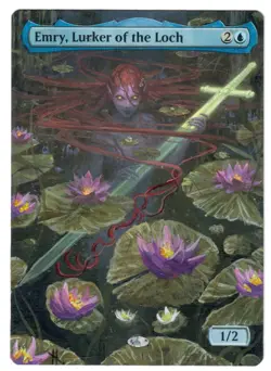 Emry Lurker of the Loch Textless Full Altered Art MTG Painted Artifact Commander - Image 1