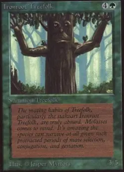 Damaged, English MTG Regular Ironroot Treefolk Alpha Magic the Gathering - Image 1