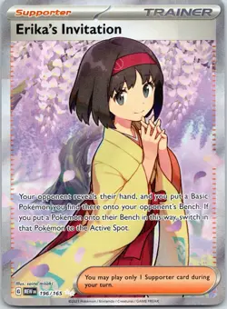 Erika's Invitation 196/165 Scarlet & Violet 151 Trainer Pokemon Card TCG - Image 1