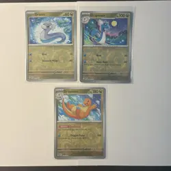Pokemon 151 Dratini Dragonair Dragonite Reverse Holo Lot - A225 - Image 1