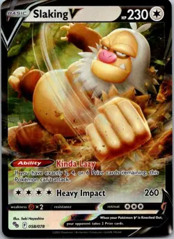 Slaking V Ultra Rare Pokemon GO 058/078 NM - Image 1