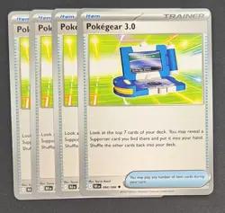 4x Pokegear 3.0 - 84/86- x4 Playset Trainer Pokemon Scarlet & Violet - Image 1