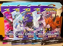Chilling Reign Sleeved Pokemon Booster Packs - Complete Full Art Set - Image 1