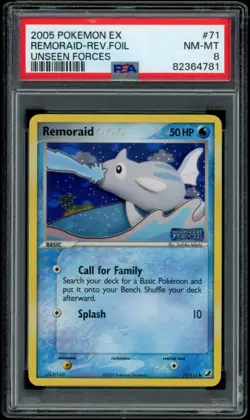 Remoraid Reverse Holo EX Unseen Forces 71/115 2005 PSA 8 NM-MT - Image 1