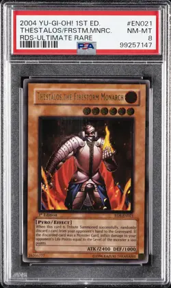 2004 YU-GI-OH! RDS-RISE OF DESTINY #EN021 THESTALOS THE FIRESTORM MONARCH PSA 8 - Image 1