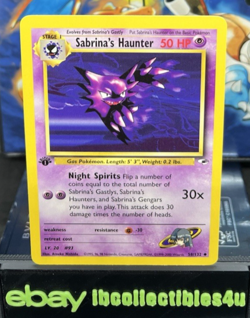 Pokemon Card - Sabrina's Haunter Gym Heroes 58/132 1st Edition NM-Free Shipping - Image 1