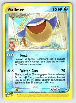 Wailmer 48/109 EX Ruby & Sapphire Pokemon Card e-Series Arita Uncommon - Nm/Vlp - Image 1
