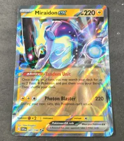 Pokemon Scarlet & Violet Miraidon EX Ultra Rare Card 081/198 NM - Image 1