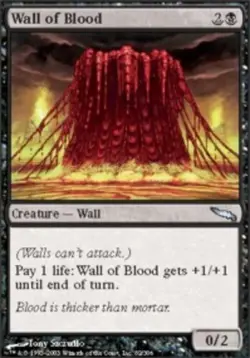 MTG Wall of Blood, Mirrodin, Heavily Played, English - Image 1