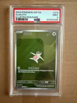 PSA 9 Slakoth 212/191 Pokemon Surging Sparks Illustration Rare 2024 MINT - Image 1