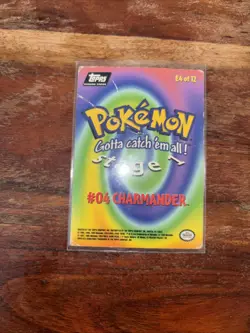 1999 Topps Pokemon # E4 Charmander Rainbow Holo - Image 3