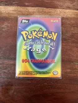 1999 Topps Pokemon # E4 Charmander Rainbow Holo - Image 4