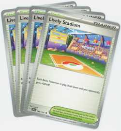 4x Lively Stadium 180/191 Surging Sparks Pokemon TCG Uncommon Playset - Image 1