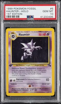 1999 POKEMON FOSSIL 1ST EDITION #6 HAUNTER-HOLO PSA 10 - Image 1