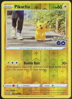 Pikachu - 027/078 - Pokemon TCG Pokemon GO - LP - Reverse Holo - Image 1