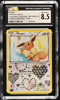 CGC 8.5 Eevee Legendary Treasures RC14/RC25 Radiant Collection Holo Pokemon Card - Image 1