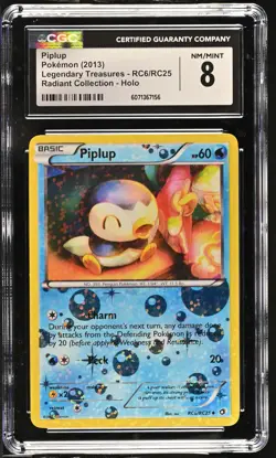 CGC 8 Piplup 2013 Legendary Treasures RC6/RC25 Radiant Collection Pokemon Card - Image 1
