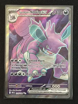 Pokemon Destined Rivals Team Rocket's Nidoking EX Ultra Rare Holo Card 216/182 - Image 1
