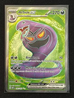 Pokemon TCG Scarlet & Violet 151 Arbok EX Ultra Rare Holo Card 185/165 - Image 1