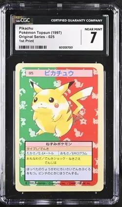 CGC 7 Pokemon Japanese Topsun Card Pikachu #25 Blue Back 1995 Free Shipping - Image 1