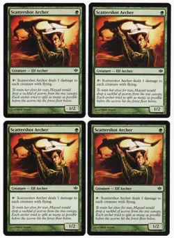 Scattershot Archer x4 4x 2009 Conflux PLAYSET Green Common Creature MTG NM AZ1 - Image 1