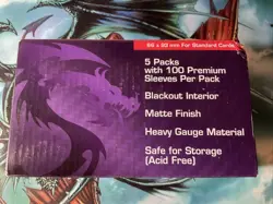 BOX OF 5. ELITE. BLACK. MAGIC THE MTG. DECK GUARDS. PROTECTOR Card Sleeves 500 - Image 5