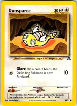 Pokemon | Neo Discovery | Dunsparce | 54/75 | Unlimited | NM - Image 1
