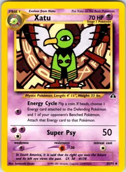 Pokemon | Neo Discovery | Xatu | 52/75 | Unlimited | NM - Image 1