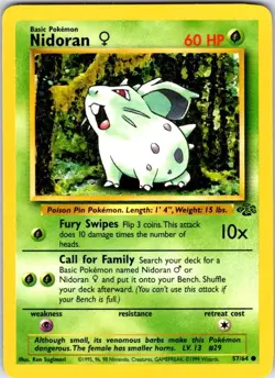 Pokemon | Jungle | Nidoran F | 57/64 | Unlimited | NM - Image 1