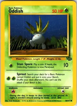 Pokemon | Jungle | Oddish | 58/64 | Unlimited | NM - Image 1