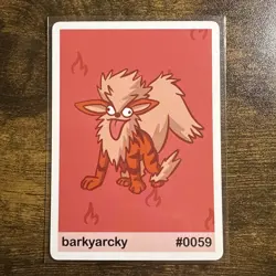 Near Mint Pookiemoot Barkyarcky Arcanine #0059 Derp Pokemon Fan Art Card - Image 1